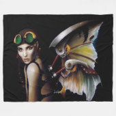 Steampunk Mechanical Fairy Fleecedecke (Vorderseite (Horizontal))