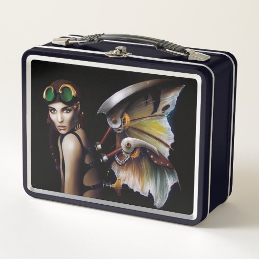 Steampunk Mechanical Fairy Metall Brotdose (Vorderseite)