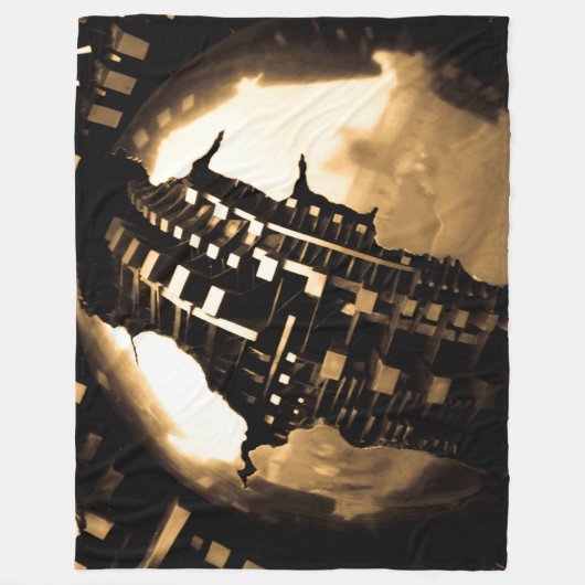 Steampunk Mechanical Gears Fleecedecke (Vorderseite)