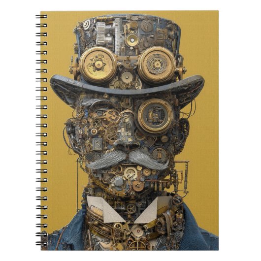 Steampunk Mechanical Gentleman Notizblock (Vorderseite)