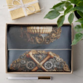 Steampunk Mechanical Gothic Skull FF8L Decoupage Seidenpapier (Geschenk)