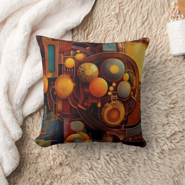 Steampunk Mechanical Orb Composition Kissen (Decke)