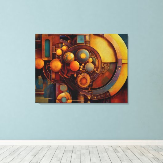 Steampunk Mechanical Orb Composition Leinwanddruck (Insitu (Holzboden))