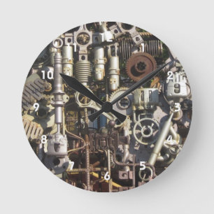 Steampunk mechanical runde wanduhr
