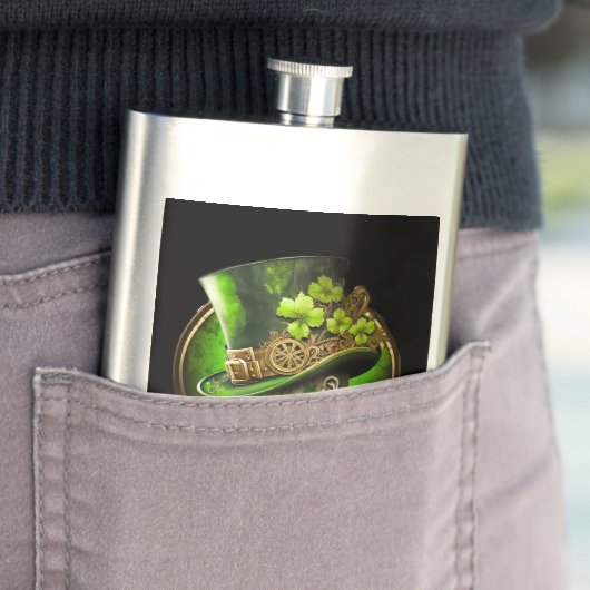 Steampunk Mechanical Top Hat St. Patrick's Day Man Flachmann (Beispiel)