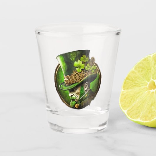 Steampunk Mechanical Top Hat St. Patrick's Day Man Schnapsglas (Vorderseite)
