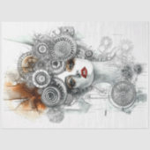 Steampunk Mechanische Elegant Frau N1 Decoupage Seidenpapier (Vorderseite)