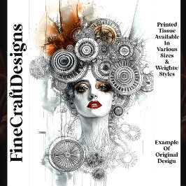 Steampunk Mechanische Elegant Frau N1 Decoupage Seidenpapier