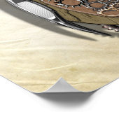 Steampunk Mechanische Gänge Owl Poster (Ecke)