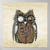 Steampunk Mechanische Gänge Owl Poster (Vorne)