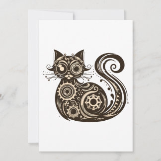 Steampunk Mechanische Katze Einladung