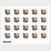 Steampunk Mechanische Katze Runder Aufkleber (Blatt)