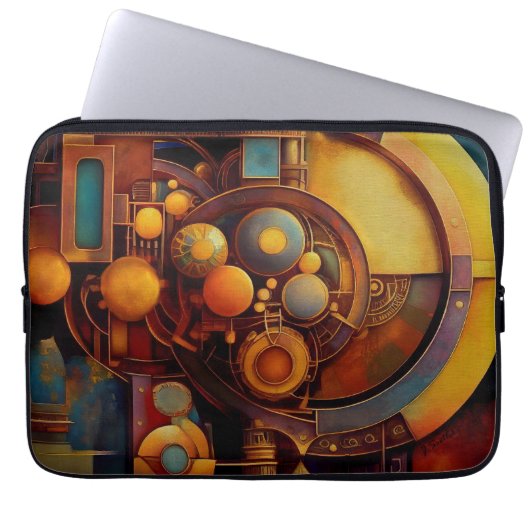 Steampunk-Mechanische-Orb-Komposition Laptopschutzhülle (Vorderseite)