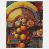 Steampunk mechanische Orbkonstruktion Fleecedecke (Vorderseite)