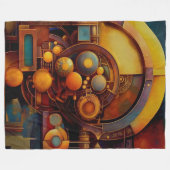 Steampunk mechanische Orbkonstruktion Fleecedecke (Vorderseite (Horizontal))
