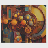 Steampunk mechanische Orbkonstruktion Geschenkpapier (Flach)
