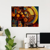 Steampunk mechanische Orbkonstruktion Poster (Heimbüro)