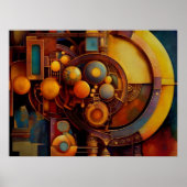 Steampunk mechanische Orbkonstruktion Poster (Vorne)