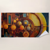 Steampunk mechanische Orbkonstruktion Strandtuch (Vorderseite)