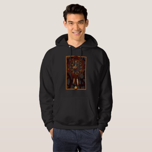 Steampunk Mechanische Pendellummanteluhr Hoodie (Vorne ganz)