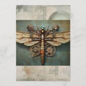 Steampunk Mechanischer Dragonfly Vintages Scrapboo Einladung (Vorderseite)