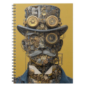 Steampunk-Mechanischer Gentleman Notizblock