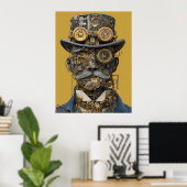 Steampunk-Mechanischer Gentleman Poster (Heimbüro)