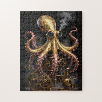 Steampunk-Mechanischer Oktopus auf Zahnrädern Kuns Puzzle