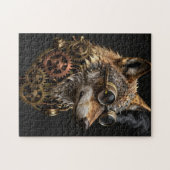 Steampunk-Mechanischer-Wolf-Porträt-Puzzle Puzzle (Horizontal)