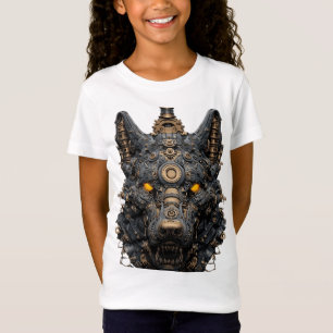 Steampunk mechanischer Wolfskopf - Cyberpunk-Robot T-Shirt