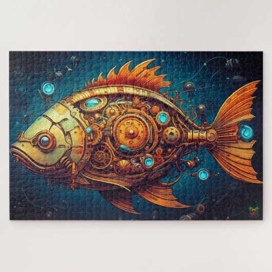 🐙 Steampunk Mechanisches Fischpuzzle 🐟 Puzzle (Horizontal)