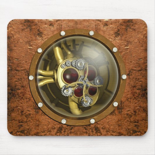 Steampunk mechanisches Herz Mousepad (Vorne)
