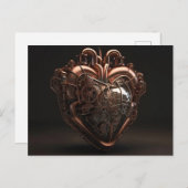 Steampunk Mechanisches Herz Postkarte (Vorne/Hinten)