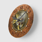 Steampunk Mechanisches Herz Runde Wanduhr (Winkel)