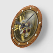 Steampunk Mechanisches Herz Runde Wanduhr (Winkel)