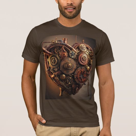Steampunk Mechanisches Herz T-Shirt (Vorderseite)