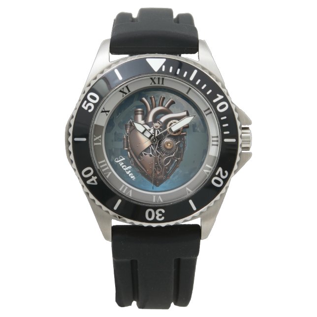 Steampunk Mechanisches menschliches Herz Armbanduhr (Vorderseite)
