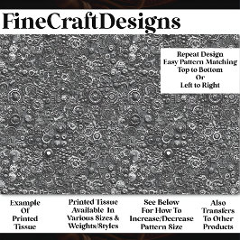 Steampunk Mechanisches Muster Gray BN3 Decoupage Seidenpapier