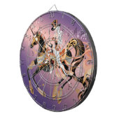 Steampunk Mechanisches Pferd & Lady Dartboard Dartscheibe (Vorderseite rechts)