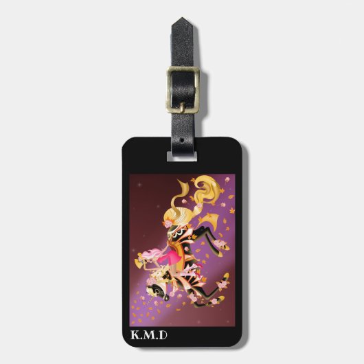 Steampunk Mechanisches Pferd & Lady Gepäckstück Gepäckanhänger (Vorderseite vertikal)