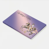 Steampunk Mechanisches Pferd & Lady Lavender Post-it Klebezettel (angewinkelt)