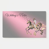 Steampunk Mechanisches Pferd & Lady Pink Post-it Klebezettel (Vorderseite)