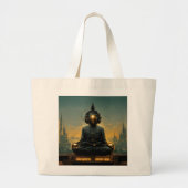 Steampunk Meditation Buddha Jumbo Stoffbeutel (Vorne)