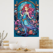 Steampunk Meerjungfrau für Mädchen oder Jungen an Poster (Küche)