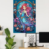 Steampunk Meerjungfrau für Mädchen oder Jungen an Poster (Heimbüro)