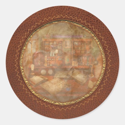 Steampunk - Meine fleißige Studie Runder Aufkleber (Vorderseite)