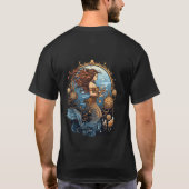 Steampunk Mermaid Image on a Black SS T-Shirt (Rückseite)
