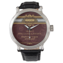 Steampunk, Messing an Marroongetrieben, Monogramm Armbanduhr