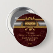 Steampunk-Messing und Marroon-Cosplay-Zeichen Button (Vorne & Hinten)