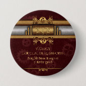 Steampunk-Messing und Marroon-Cosplay-Zeichen Button (Vorderseite)
